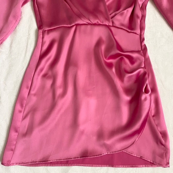 Zara Satin Effect Barbie Pink Dress XS - Picture 8 of 16
